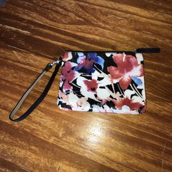Lodis Floral Leather Zip Wristlet Wallet