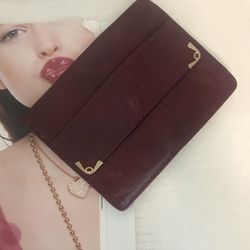Vtg. Maroon Leather Wallet