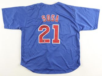 Sammy Sosa Signed Jersey Inscribed "Slammin Sammy" (Beckett)