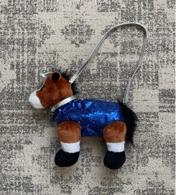 Rare Poochie & Co Girl's brown, blue, black/ Sequin Horse Shoulder Purse/Bag.