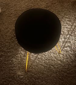 Small, Black & Gold Vanity Stool