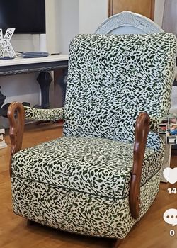 Vintage Rocking Chair With Swan Arms