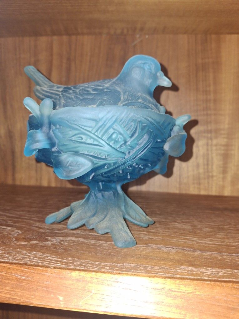 Westmoreland Blue Glass Bird
