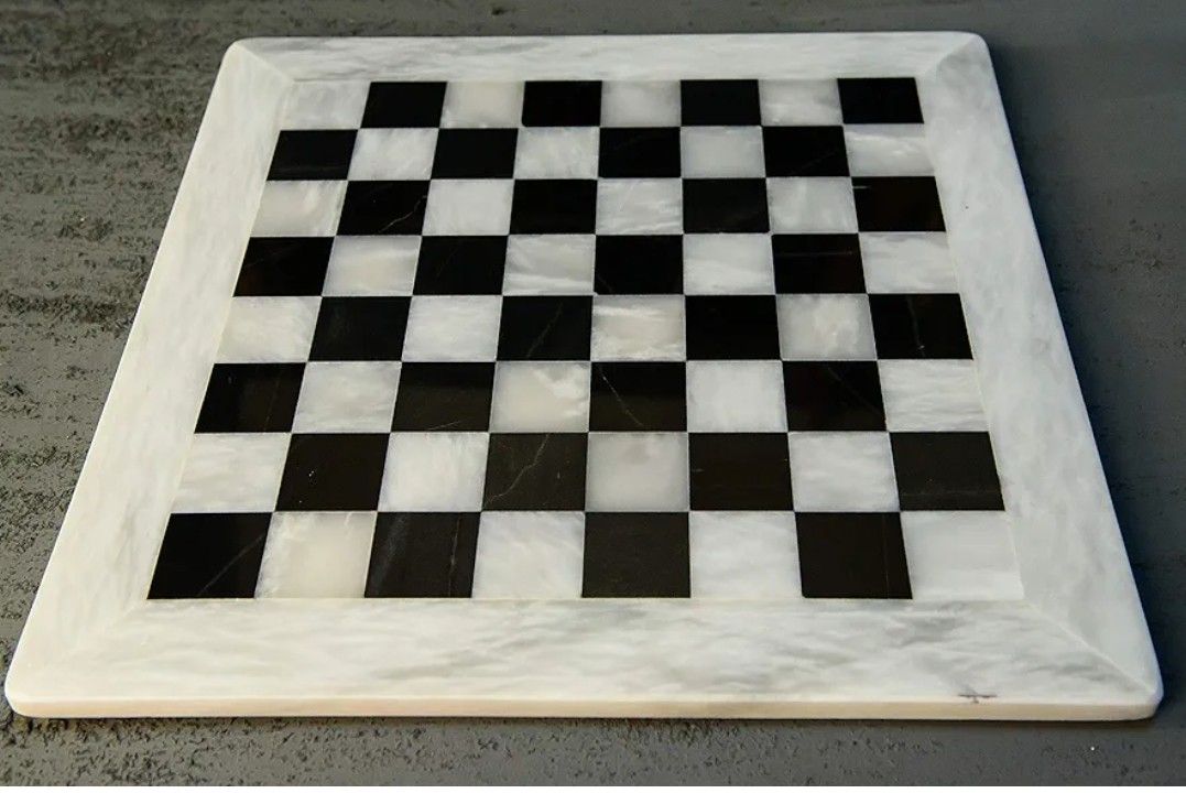 RADICALn 15 Inches Handmade Marble White and Black Chess Board