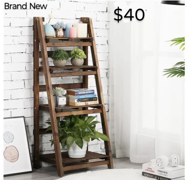 Brand New 45" Infinity Merch Wooden Foldable Ladder Shelf 