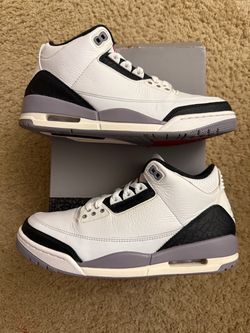 Size 9.5 (Pre owned, comes with original box) - Air Jordan 3 retro cement grey