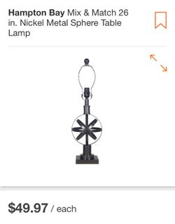 MIX AND MATCH 26 IN TABLE LAMPS IN NICKEL METAL