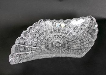 Luxury 1980s Hand-Cut Bohemian Glass Tray