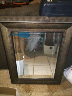 Large wood western mirror 34" X 24"