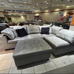 COMFY NEW LIMA SECTIONAL SOFA AND OTTOMAN SET ON SALE ONLY $799, IN STOCK SAME DAY DELIVERY 🚚 EASY FINANCING 