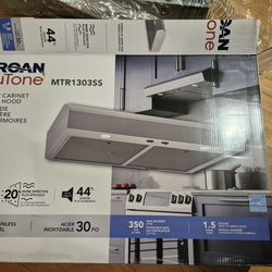 Brand New,  box been open. Broan 30 inch Convertible 350-CFM StainlessSteel Under Cabinet Range Hood