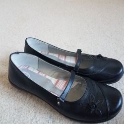 NEW Black Leather girl school shoes