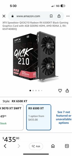 Look at the picture it’s on 435 rx 6500 xt