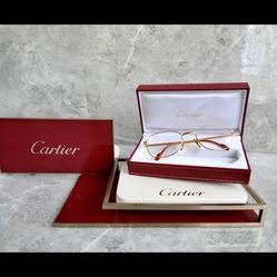 Authentic Cartier Segur Gold Eyeglasses Sunglasses Frame 56[]21-140 France Made