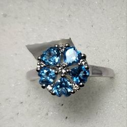 Blue Topaz Designer Ring