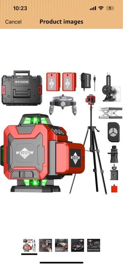 WEIDDW Laser Level with Tripod, Self Leveling Laser Level 4x360°, Green Line Laser 4D Laser Leveler