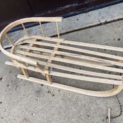 European Wooden Sled With Removable Back