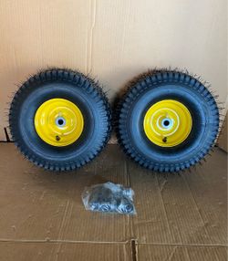 Set Of 2 New Other Aremae 15x6.00-6 Tubeless Lawn Mower Tires With 3/4" Bushing