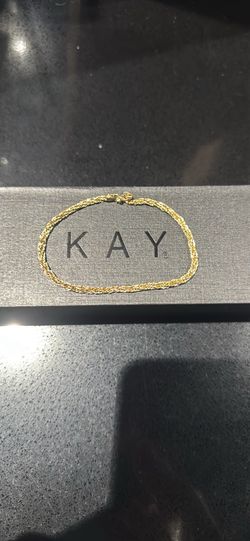 New Kay Jewelers 10k Gold Rope Bracelet