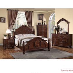 Gorgeous King size Complete Bedroom Set. Mattress Sold Separately 