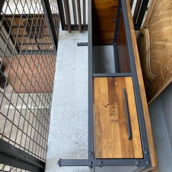 Industrial Wood & Metal TV Stand / Console w/ Drawer