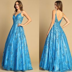 New With Tags Corset Bodice Glitter & Sequin Ball Gown $139
