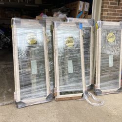 New Pella windows , vinyl , almond , fixed , 4 available , 23 1/2 by 59