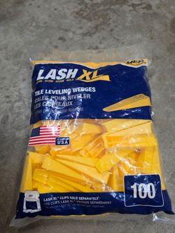 QEP LASH XL Yellow .54 in. W Plastic Wedges Tile Leveling System (100-Pack) NEW $10
