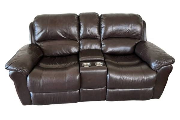 Leather 2-seat Reclining Power Sofa