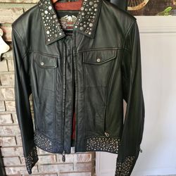 Womens Harley Davidson Studded Leather Jacket