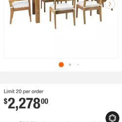 🪵 Brand New 7-Piece Outdoor Dining Set – Acacia Wood | Still in Boxes!