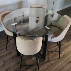 Glass Dining Table and Chairs