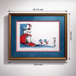 Dr. Seuss Limited Edition Lithograph Framed (1256/2500) Cat in the Hat Art Print