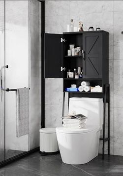 New black open box bathroom cabinet