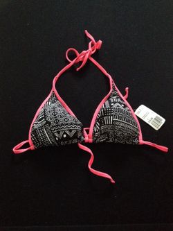 Black & Neon Pink bikini top