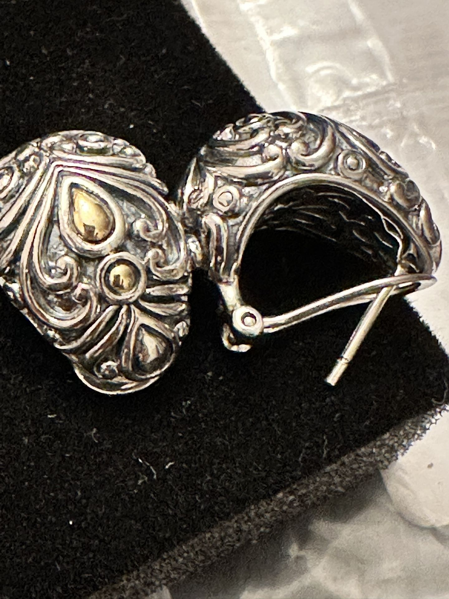 Aretes Earing Silver With Gold 