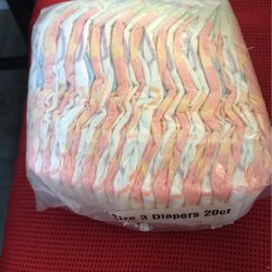 20 Diapers Size:3for Baby