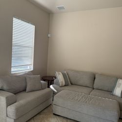 Large Sofa And Large Day Chair Movable Storage Ottoman 