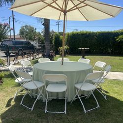 Umbrellas, chairs And Linen