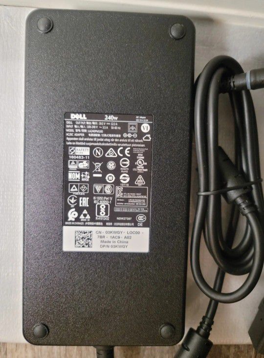 Dell Laptop Charger AC Adapter Power Supply  19.5V/ 12.3A/ 240W