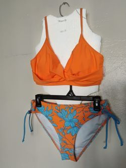 Orange Blue Bikini