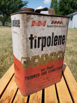 Vintage old Sears master-mixed tipolene tin can 1 gallon