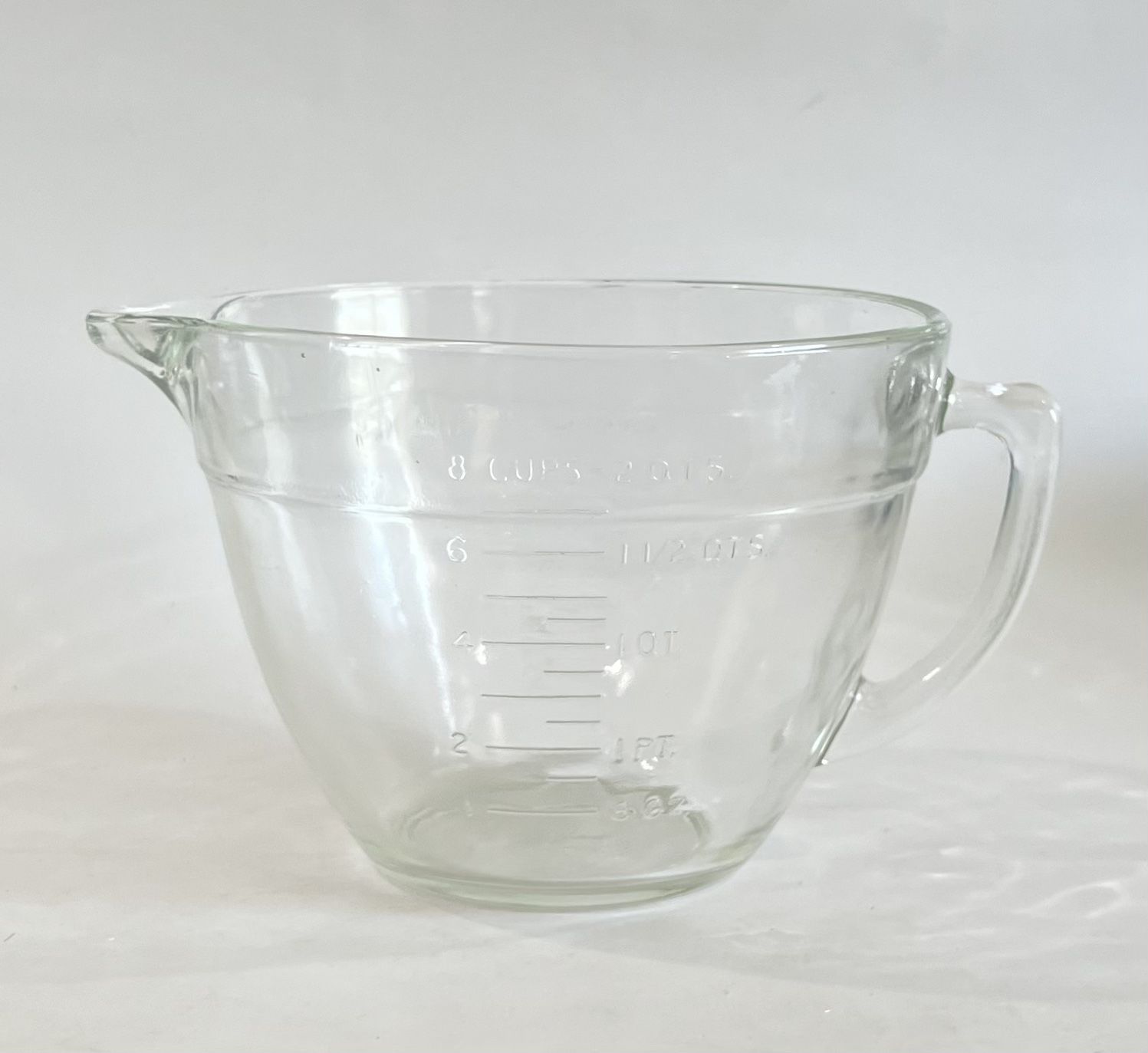 Vtg Fire King Anchor Hocking 8-cup 2qt Batter Bowl Measuring Glass Cup Large