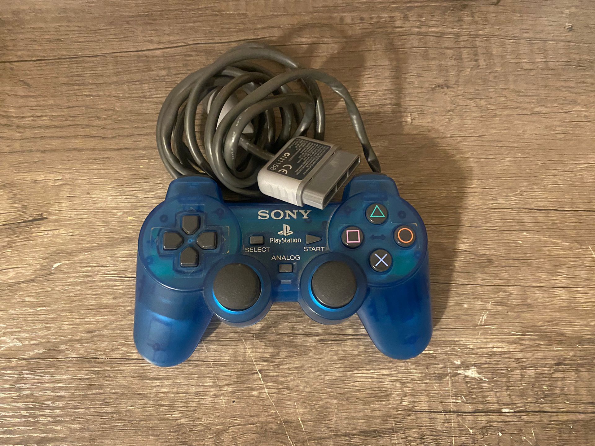 Sony Analog (SCPH-1200) PS2 / PS1 Blue Wired Analog Controller Only