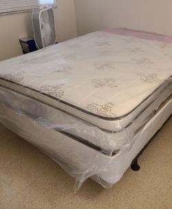New queen mattress and box spring 2 pc bed frame is not included