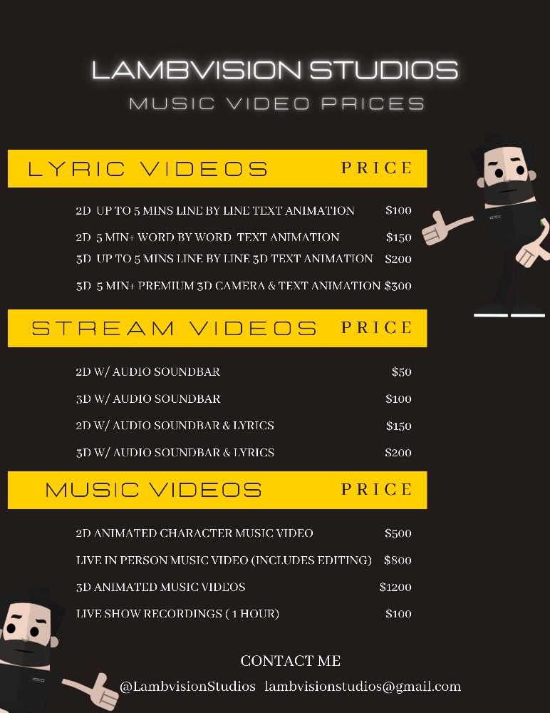 Need a Lyric Video Or Stream Video For Your Music?