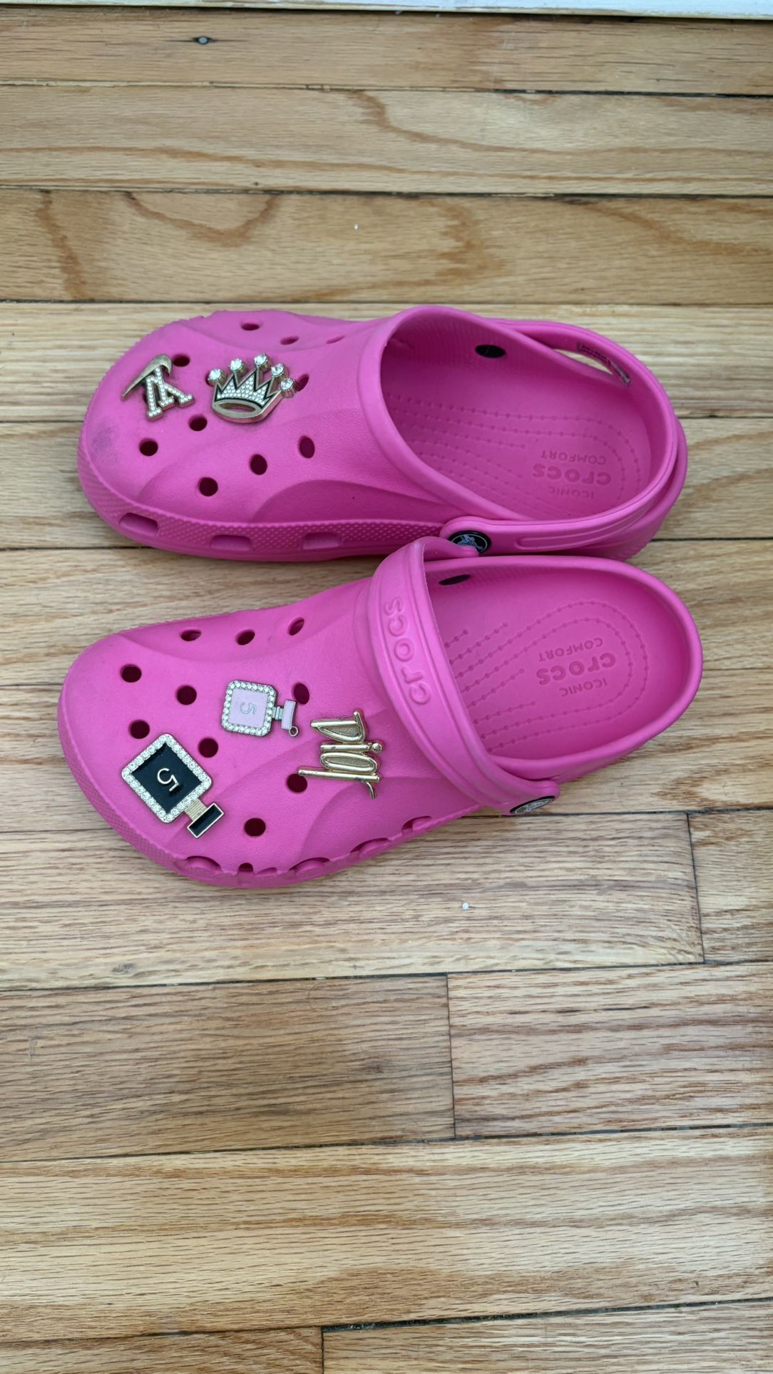 Pink Crocs With Charms 