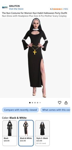 NEW! Women's Nun Halloween Costume Set