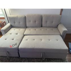 Reversible Sleeper Sectional Sofa with Storage Chaise