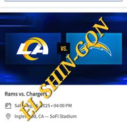  Rams vs Chargers 4 Tickets  8/16/25 Seats In Section 534 Row 2 $40 EACH 